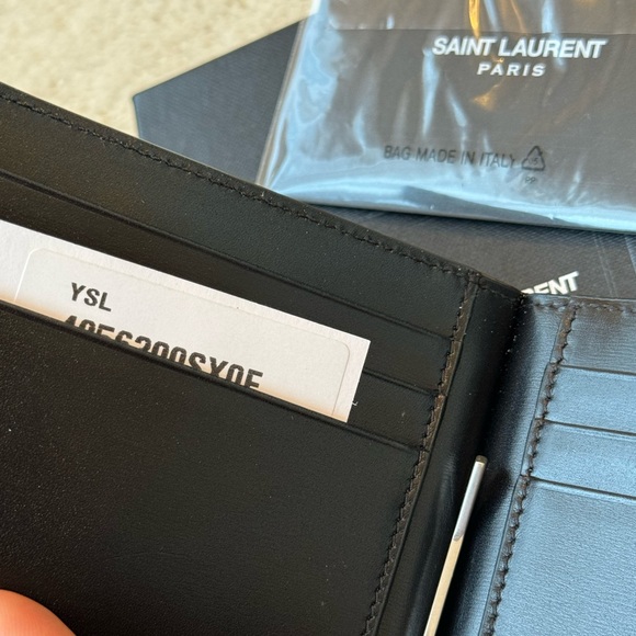 YSL Black Wallet Silver Hardware - Picture 4 of 5